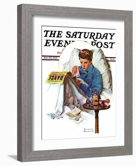 "Missing the Dance" Saturday Evening Post Cover, January 23,1937-Norman Rockwell-Framed Giclee Print