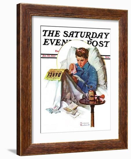 "Missing the Dance" Saturday Evening Post Cover, January 23,1937-Norman Rockwell-Framed Giclee Print