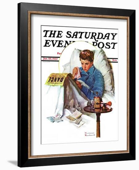 "Missing the Dance" Saturday Evening Post Cover, January 23,1937-Norman Rockwell-Framed Giclee Print