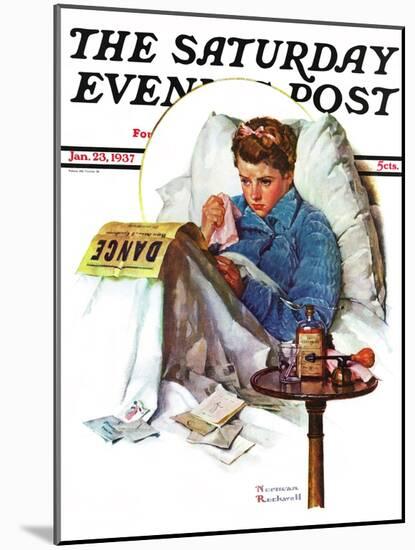 "Missing the Dance" Saturday Evening Post Cover, January 23,1937-Norman Rockwell-Mounted Giclee Print