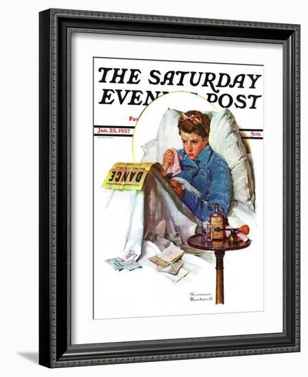 "Missing the Dance" Saturday Evening Post Cover, January 23,1937-Norman Rockwell-Framed Giclee Print