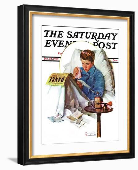 "Missing the Dance" Saturday Evening Post Cover, January 23,1937-Norman Rockwell-Framed Giclee Print