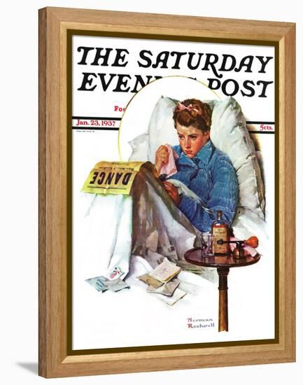 "Missing the Dance" Saturday Evening Post Cover, January 23,1937-Norman Rockwell-Framed Premier Image Canvas