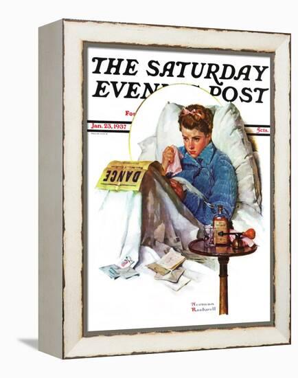 "Missing the Dance" Saturday Evening Post Cover, January 23,1937-Norman Rockwell-Framed Premier Image Canvas