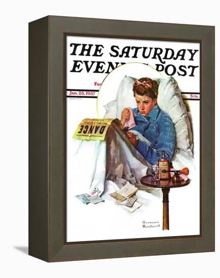 "Missing the Dance" Saturday Evening Post Cover, January 23,1937-Norman Rockwell-Framed Premier Image Canvas