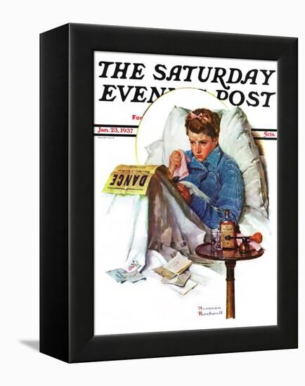 "Missing the Dance" Saturday Evening Post Cover, January 23,1937-Norman Rockwell-Framed Premier Image Canvas