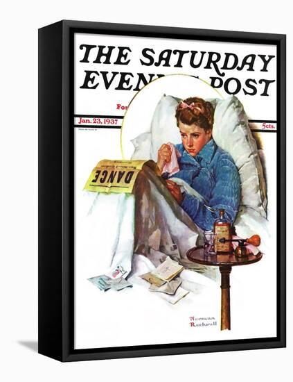 "Missing the Dance" Saturday Evening Post Cover, January 23,1937-Norman Rockwell-Framed Premier Image Canvas