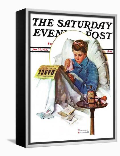 "Missing the Dance" Saturday Evening Post Cover, January 23,1937-Norman Rockwell-Framed Premier Image Canvas