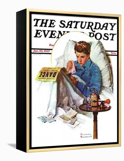 "Missing the Dance" Saturday Evening Post Cover, January 23,1937-Norman Rockwell-Framed Premier Image Canvas