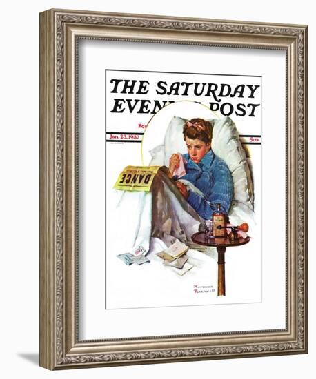 "Missing the Dance" Saturday Evening Post Cover, January 23,1937-Norman Rockwell-Framed Giclee Print