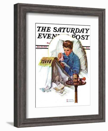"Missing the Dance" Saturday Evening Post Cover, January 23,1937-Norman Rockwell-Framed Giclee Print