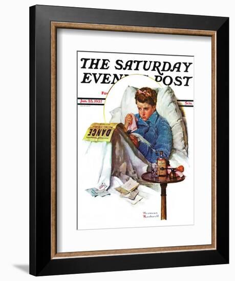 "Missing the Dance" Saturday Evening Post Cover, January 23,1937-Norman Rockwell-Framed Giclee Print