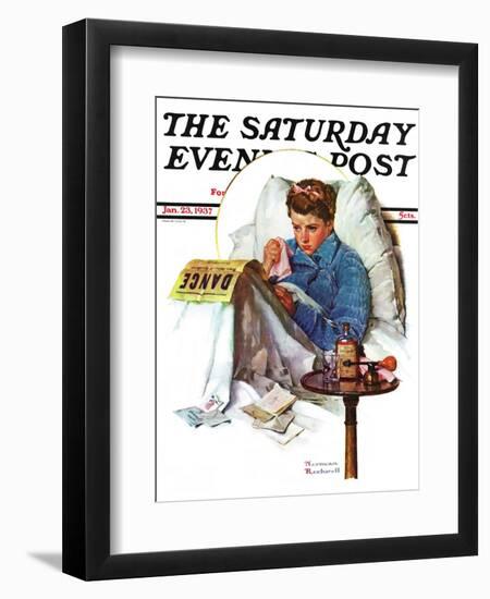 "Missing the Dance" Saturday Evening Post Cover, January 23,1937-Norman Rockwell-Framed Giclee Print