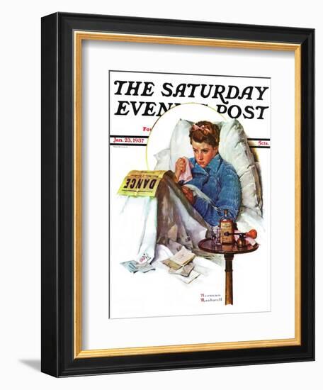 "Missing the Dance" Saturday Evening Post Cover, January 23,1937-Norman Rockwell-Framed Giclee Print