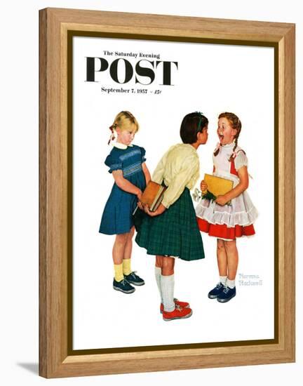 "Missing tooth" Saturday Evening Post Cover, September 7,1957-Norman Rockwell-Framed Premier Image Canvas