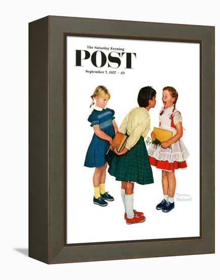 "Missing tooth" Saturday Evening Post Cover, September 7,1957-Norman Rockwell-Framed Premier Image Canvas
