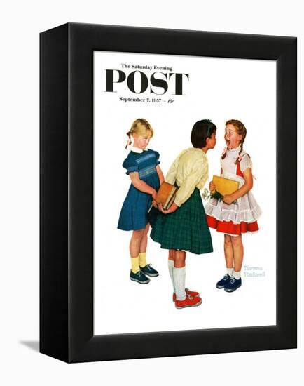 "Missing tooth" Saturday Evening Post Cover, September 7,1957-Norman Rockwell-Framed Premier Image Canvas