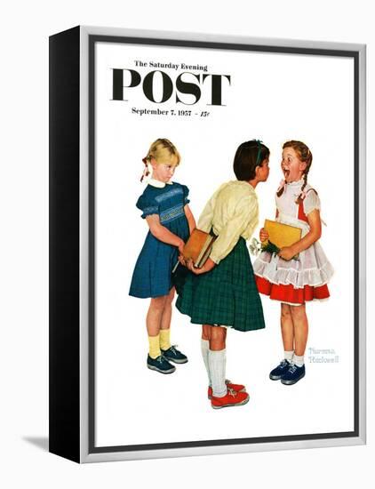 "Missing tooth" Saturday Evening Post Cover, September 7,1957-Norman Rockwell-Framed Premier Image Canvas