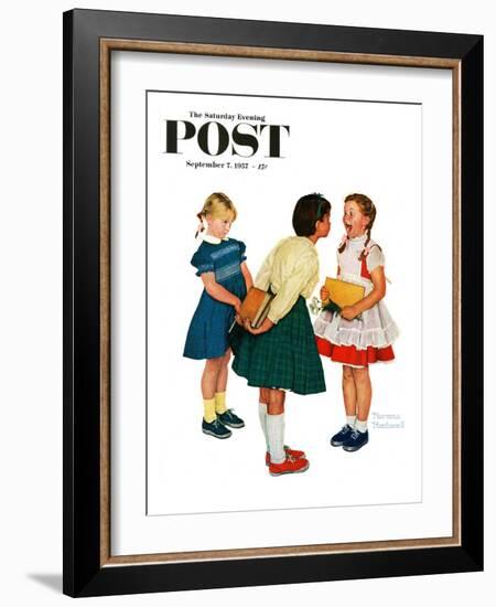 "Missing tooth" Saturday Evening Post Cover, September 7,1957-Norman Rockwell-Framed Giclee Print