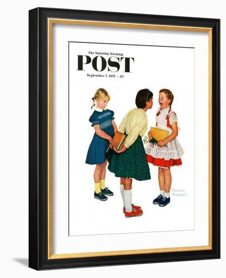 "Missing tooth" Saturday Evening Post Cover, September 7,1957-Norman Rockwell-Framed Giclee Print