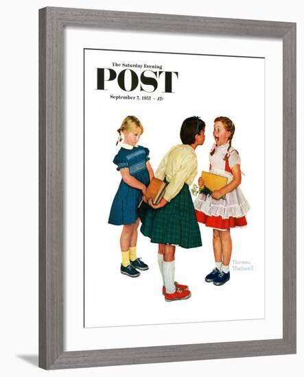 "Missing tooth" Saturday Evening Post Cover, September 7,1957-Norman Rockwell-Framed Giclee Print