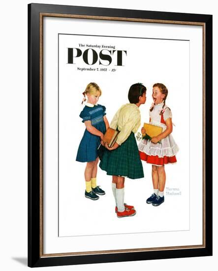 "Missing tooth" Saturday Evening Post Cover, September 7,1957-Norman Rockwell-Framed Giclee Print