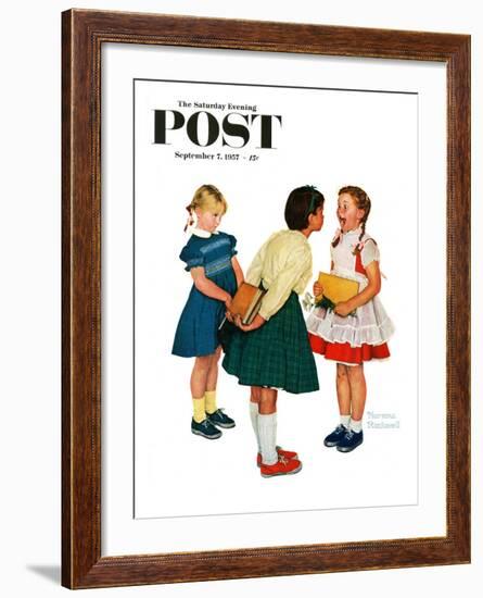 "Missing tooth" Saturday Evening Post Cover, September 7,1957-Norman Rockwell-Framed Giclee Print