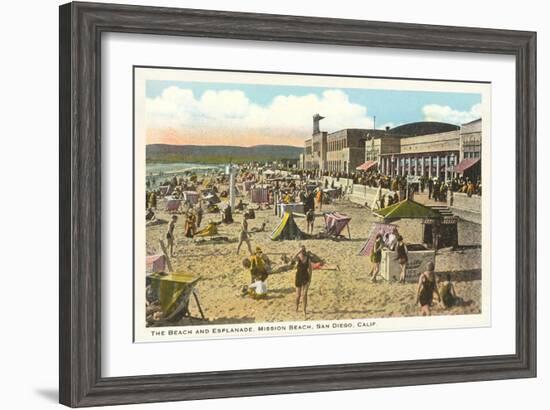 Mission Beach and Boardwalk, San Diego, California-null-Framed Art Print