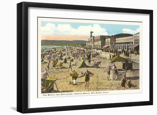 Mission Beach and Boardwalk, San Diego, California-null-Framed Art Print