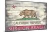 Mission Beach, California - Barnwood State Flag-Lantern Press-Mounted Art Print