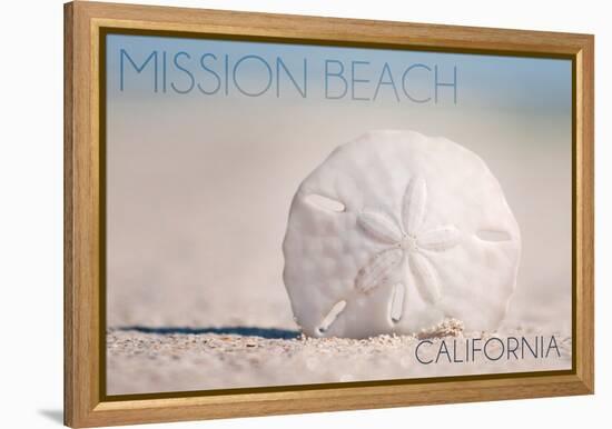 Mission Beach, California - Sand Dollar and Beach-Lantern Press-Framed Stretched Canvas