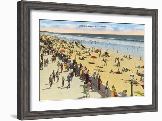 Mission Beach, San Diego, California-null-Framed Art Print