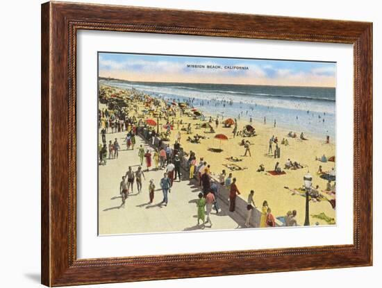 Mission Beach, San Diego, California-null-Framed Art Print