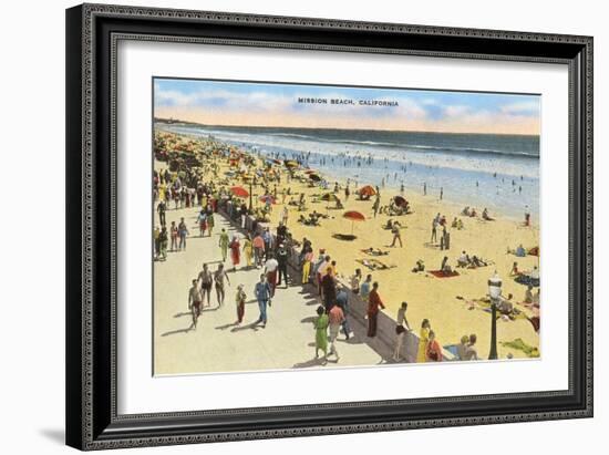 Mission Beach, San Diego, California-null-Framed Art Print