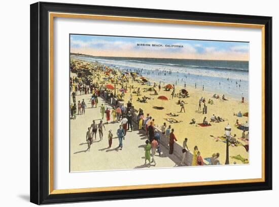 Mission Beach, San Diego, California-null-Framed Art Print