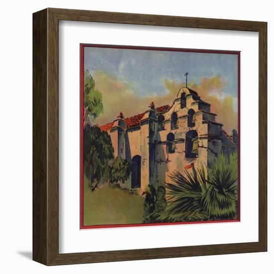 Mission Church Ruins - Citrus Crate Label-Lantern Press-Framed Art Print