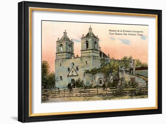 Mission de la Purisima Concepcion, San Antonio, Texas-null-Framed Art Print