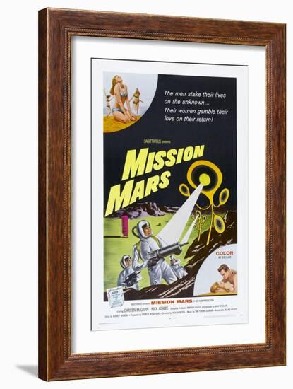 MISSION MARS, US poster, bottom right: Nick Adams, Heather Hewitt, 1968-null-Framed Art Print