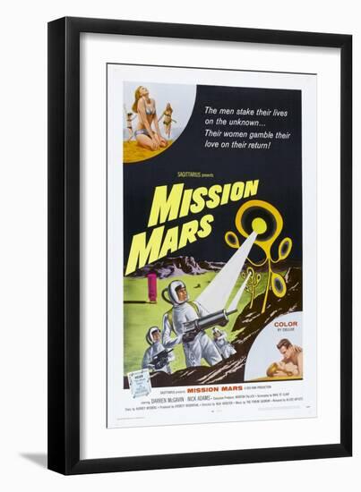 MISSION MARS, US poster, bottom right: Nick Adams, Heather Hewitt, 1968-null-Framed Art Print