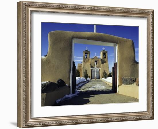 Mission San Francisco De Asis, Ranchos De Taos, New Mexico, USA-Walter Rawlings-Framed Photographic Print