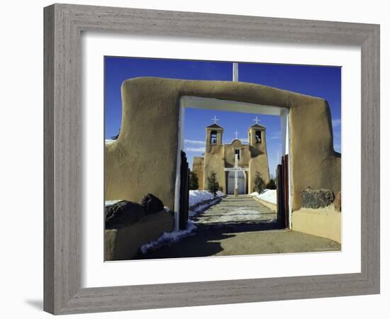 Mission San Francisco De Asis, Ranchos De Taos, New Mexico, USA-Walter Rawlings-Framed Photographic Print