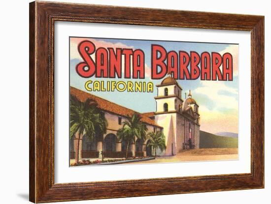 Mission, Santa Barbara, California-null-Framed Art Print