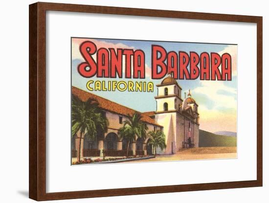 Mission, Santa Barbara, California-null-Framed Art Print