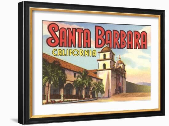 Mission, Santa Barbara, California-null-Framed Art Print