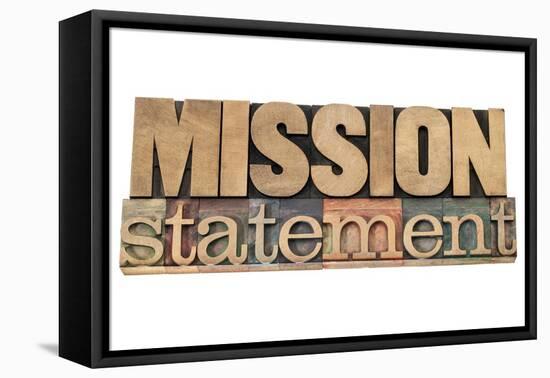 Mission Statement-PixelsAway-Framed Stretched Canvas