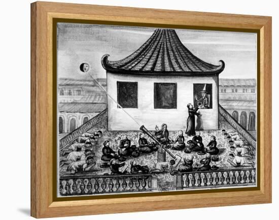 Missionaries Showing the King of Siam a Solar Eclipse-null-Framed Premier Image Canvas