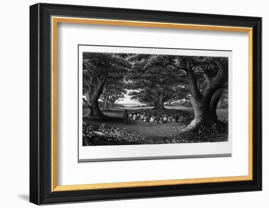 Missionary beneath Trees-Library of Congress-Framed Photographic Print