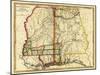 Mississippi and Alabama - Panoramic Map-Lantern Press-Mounted Art Print