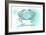 Mississippi - Crab - Teal - Coastal Icon-Lantern Press-Framed Art Print