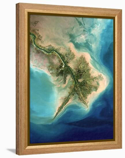 Mississippi Delta, Satellite Image-PLANETOBSERVER-Framed Premier Image Canvas